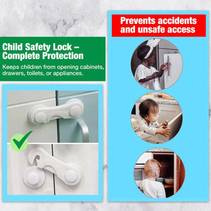 Safe-O-Kid Cabinet Safety Locks Pack of 12 White - Cabinet Locks