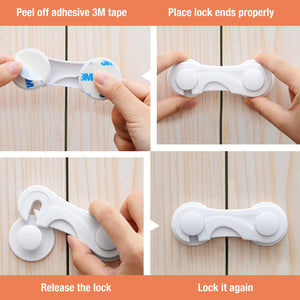 Safe-O-Kid Cabinet Safety Locks Pack of 4 - Cabinet Locks