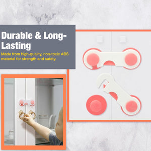 Safe-O-Kid- Cabinet/Cupboard Lock for Child Safety- Pink (Pack of 1) - Cabinet Locks