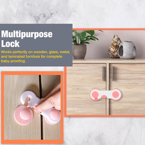 Safe-O-Kid- Cabinet/Cupboard Lock for Child Safety- Pink (Pack of 1) - Cabinet Locks