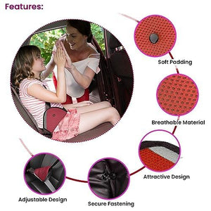 Safe-O-Kid- Car Safety Essential, Seat Belt Holder/Shortener for Toddlers Red. - Baby Car safety seat Accessories