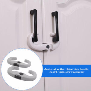 Safe-O-Kid Child Safety Cabinet Locks 2 Pcs - White - Cabinet Locks