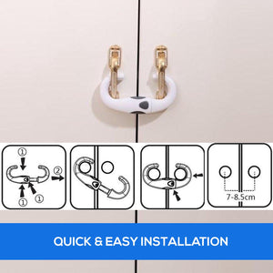Safe-O-Kid Child Safety Cabinet Locks 2 Pcs - White - Cabinet Locks