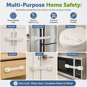 Safe-O-Kid Child Safety Locks Pack of 4 - Cabinet Locks