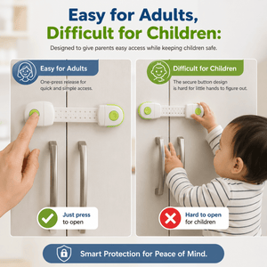 Safe-O-Kid Child Safety Locks Pack of 4 - Cabinet Locks