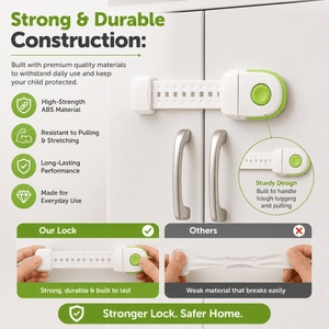 Safe-O-Kid Child Safety Locks Pack of 4 - Cabinet Locks