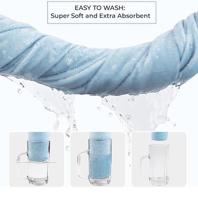 Safe - O - Kid Cute Cartoon Face Hooded Cotton Bath Towel for Kids (0–6 Years) – Blue - Kids Hooded Towel