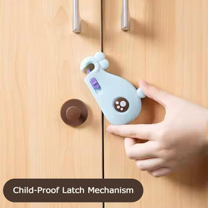 Safe-O-Kid- Drawer/Cabinet Locks, Whale Shaped- Blue (Pack of 4) - Cabinet Locks