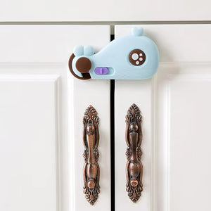 Safe-O-Kid- Drawer/Cabinet Locks, Whale Shaped- Blue (Pack of 4) - Cabinet Locks