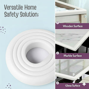 Safe-O-Kid, Edge Guards 5Meter with 3M Adhesive- White (Set of 1) - Soft Corner Guard