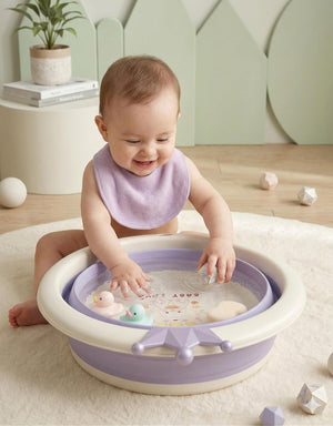 Safe-O-Kid Foldable Baby Bath Basin Purple - Bathing Essentials