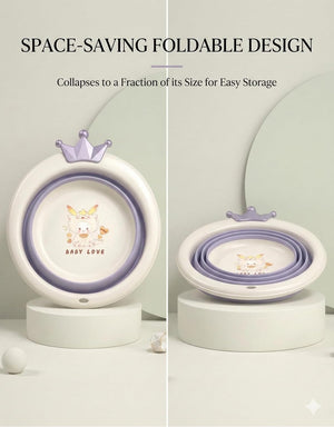 Safe-O-Kid Foldable Baby Bath Basin Purple - Bathing Essentials