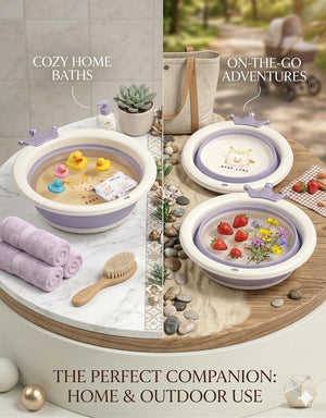 Safe-O-Kid Foldable Baby Bath Basin Purple - Bathing Essentials