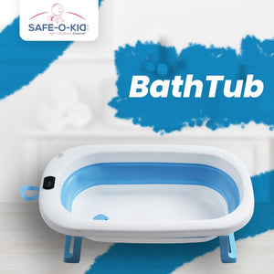 Safe-O-Kid Foldable Baby Bath Tub Blue - Baby Bathing