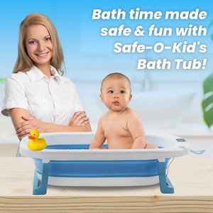 Safe-O-Kid Foldable Baby Bath Tub Blue - Baby Bathing
