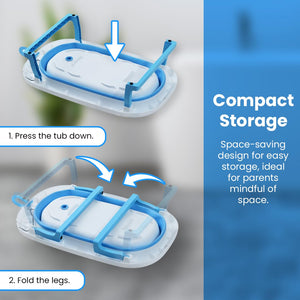 Safe-O-Kid Foldable Baby Bath Tub Blue | The Mom Store - Baby Bath Tub