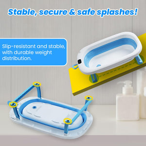 Safe-O-Kid Foldable Baby Bath Tub Blue | The Mom Store - Baby Bath Tub