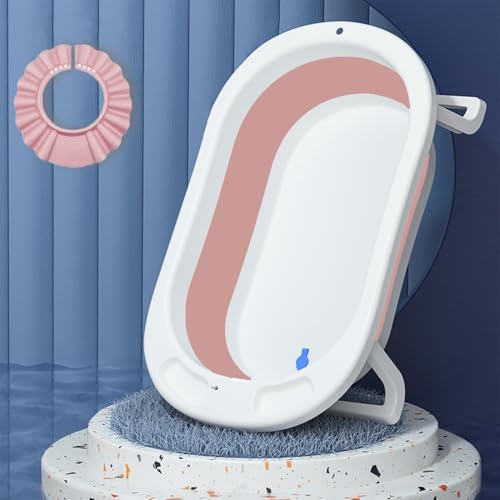 Safe - O - Kid, Foldable Baby Bath tub with Shampoo Hat - Pink - SOK9BAF001