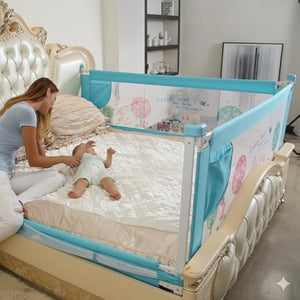 Safe-O-Kid Foldable Bed Rail Guard Blue 6FT Pack 2 | The Mom Store - Bed Rails