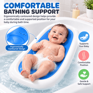 Safe-O-Kid Folding Baby Bather for Newborns 0-6 Months Blue - Baby Bather