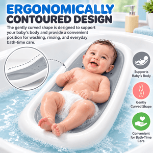 Safe-O-Kid Folding Baby Bather for Newborns 0-6 Months Grey - Baby Bather
