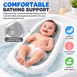 Safe-O-Kid Folding Baby Bather for Newborns 0-6 Months Grey - Baby Bather