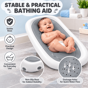 Safe-O-Kid Folding Baby Bather for Newborns 0-6 Months Grey - Baby Bather