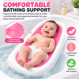 Safe-O-Kid Folding Baby Bather for Newborns 0-6 Months Pink - Baby Bather