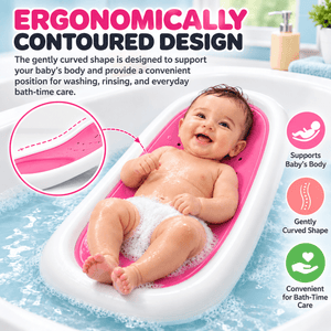 Safe-O-Kid Folding Baby Bather for Newborns 0-6 Months Pink - Baby Bather