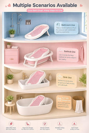 Safe-O-Kid Folding Baby Bather Pink | The Mom Store - Baby Bather