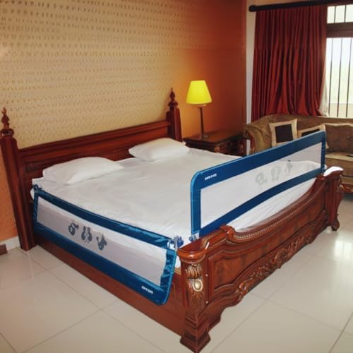 SAFE - O - KID® Fully Foldable Bed Rail Guard - Blue (5FT/152CM), Pack of 1 - S0K9BDR4FTFOLDBL01
