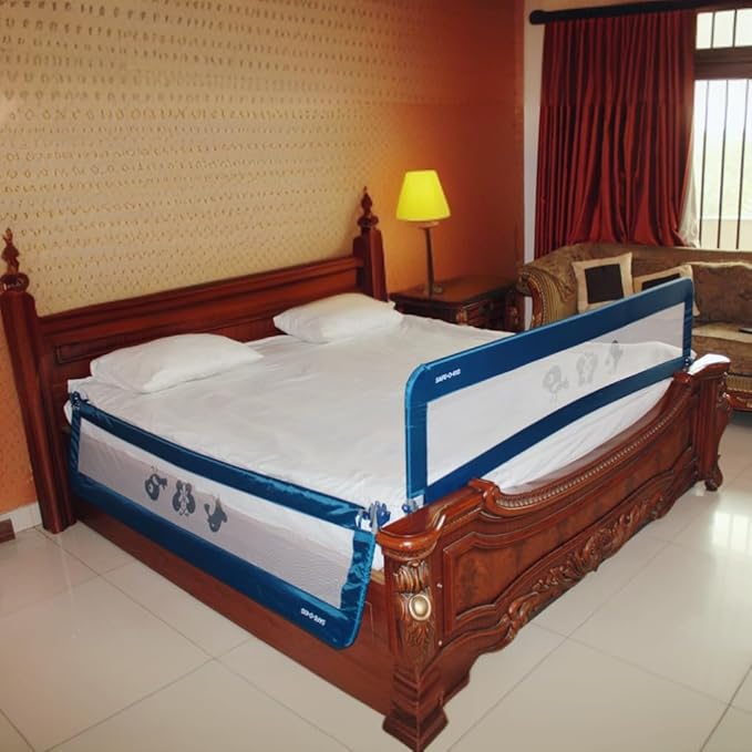 SAFE - O - KID® Fully Foldable Bed Rail Guard - Blue (5FT/152CM), Pack of 3 - S0K9BDR4FT017