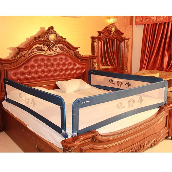 SAFE - O - KID® Fully Foldable Bed Rail Guard - Blue (6FT/183CM), Pack of 3 - S0K9BDR2P044