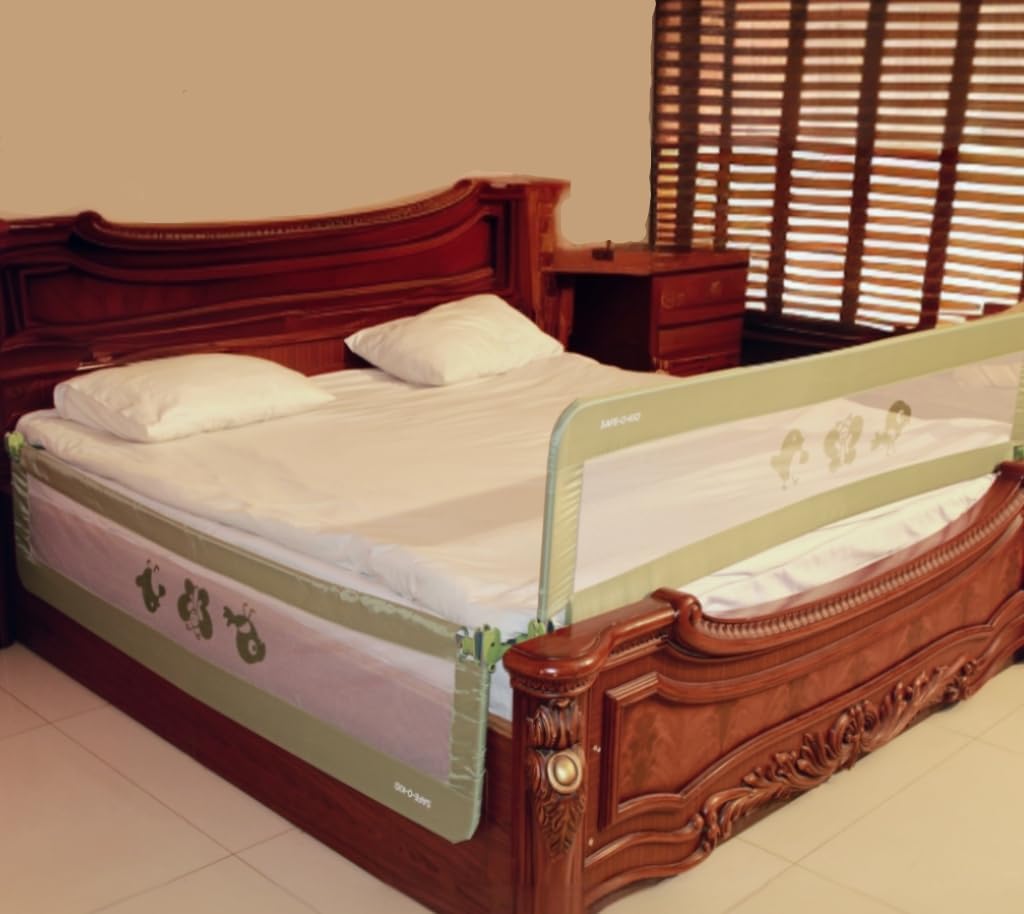 SAFE - O - KID® Fully Foldable Bed Rail Guard - Green (6FT/183CM), Pack of 2 - S0K9BDR2P038