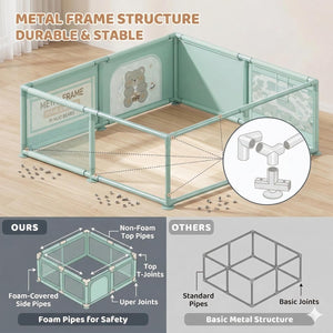 Safe-O-Kid Green Baby Playpen 120x180 cm - Activity