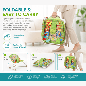 Safe-O-Kid Harmony Baby Bouncer Green | The Mom Store - Swings