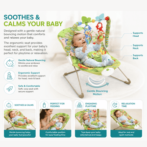 Safe-O-Kid Harmony Baby Bouncer Green | The Mom Store - Swings