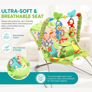 Safe-O-Kid Harmony Baby Bouncer Green | The Mom Store - Swings