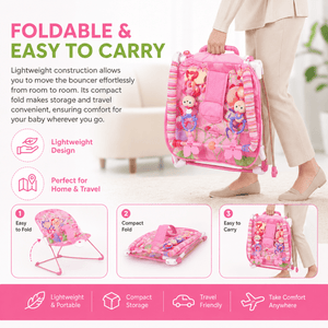 Safe-O-Kid Harmony Baby Bouncer Pink | The Mom Store - Swings