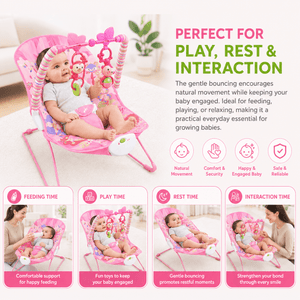 Safe-O-Kid Harmony Baby Bouncer Pink | The Mom Store - Swings