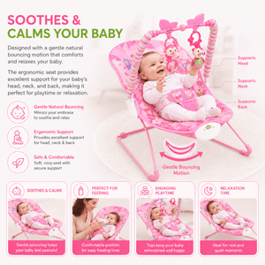 Safe-O-Kid Harmony Baby Bouncer Pink | The Mom Store - Swings