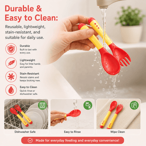 Safe-O-Kid Heat Sensitive Feeding Spoon Set - Baby Feeding Gear