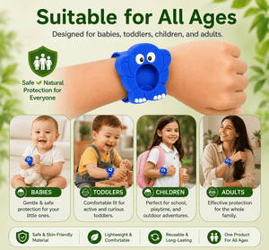 Safe-O-Kid Herbal Anti Mosquito Slap Band Elephant Design - Mosquito Repellant