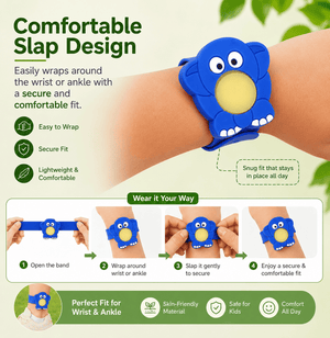 Safe-O-Kid Herbal Anti Mosquito Slap Band Elephant Design - Mosquito Repellant