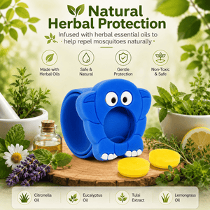 Safe-O-Kid Herbal Anti Mosquito Slap Band Elephant Design - Mosquito Repellant