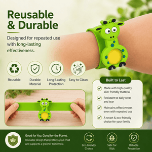 Safe-O-Kid Herbal Anti Mosquito Slap Band Giraffe Design - Mosquito Repellant