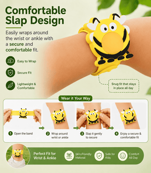 Safe-O-Kid Herbal Anti Mosquito Slap Band Honey Bee Design -