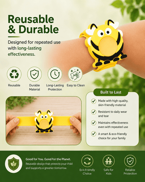 Safe-O-Kid Herbal Anti Mosquito Slap Band Honey Bee Design -