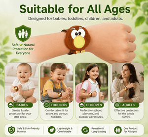 Safe-O-Kid Herbal Anti Mosquito Slap Band Owl Design - Mosquito Repellant