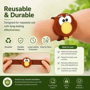 Safe-O-Kid Herbal Anti Mosquito Slap Band Owl Design - Mosquito Repellant